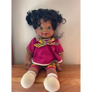 Playskool Kids Of Color African American Toddler Doll Kente Cloth Vintage 1993
